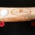 Log Memorial Candle Tea Light Holder