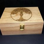 Witches Design, Four Separate Compartments Wooden Box with your choice of Design see Photo – Witchcraft/Crystal/Herb Box