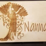 Large Wooden Box “Art Deco Lady” Design, Laser Engraved and Personalised