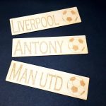 Personalised “Football” Design Wooden Bookmark