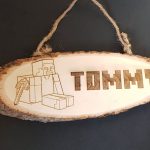 Personalised Laser Engraved Rustic Log Hanging Sign/Plaque