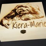 Large “Sloth” Design Wooden Box Laser Engraved and  Personalised