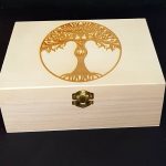 Witches Design, Four Separate Compartments Wooden Box with your choice of Design see Photo – Witchcraft/Crystal/Herb Box