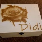 “Rose Design” Large Wooden Box Laser Engraved and Personalised