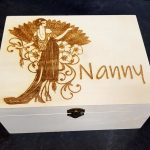 Large Wooden Box “Art Deco Lady” Design, Laser Engraved and Personalised