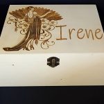 Large Wooden Box “Art Deco Lady” Design, Laser Engraved and Personalised