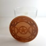 Glass Jar with Bamboo Laser Engraved Lid “Triple Goddess” Design