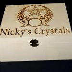 Personalised Large Wooden “Triple Moon Pentagram” Crystal Box