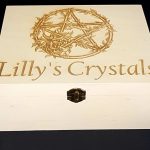 Personalised Large Wooden “ Pentagram with Ivy” Crystal Box