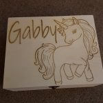 Personalised Large Wooden Box “Unicorn Design”