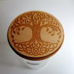 Glass Jar with Bamboo Laser Engraved Lid “Tree of Life” Design