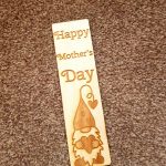 Mother’s Day Wooden Keyring, “Heart Gonk” Design Laser Engraved and Personalised