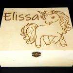 Personalised Large Wooden Box “Unicorn Design”