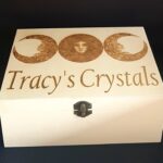 Personalised Large Wooden “Triple Moon Goddess” Design Crystal Box