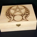 Personalised  “Triple Moon Pentagram” Wooden Box with 6 Separate Compartments