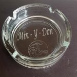 Custom Laser Engraved Glass Ashtray with your Logo/Design