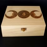 Personalised  “Triple Moon Goddess” Wooden Box with 6 Separate Compartments