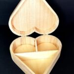 Personalised Wooden Heart Box with Separate Compartments