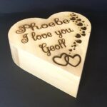 Personalised Wooden Heart Box with Separate Compartments