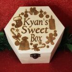 Personalised “Christmas” Design Hexagonal Laser Engraved Wooden Sweet Box