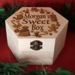 Personalised “Christmas” Design Hexagonal Laser Engraved Wooden Sweet Box