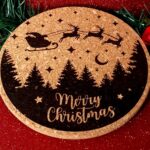 Christmas Design Cork Heat Pan Protector/Trivet