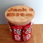 Personalised Glass Jar with name/message engraved on Bamboo Lid