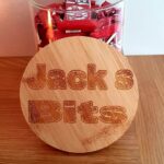 Glass Jar with Personalised Bamboo Laser Engraved Lid