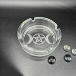 Ashtray – Glass “Triple Moon & Pentagram” Design